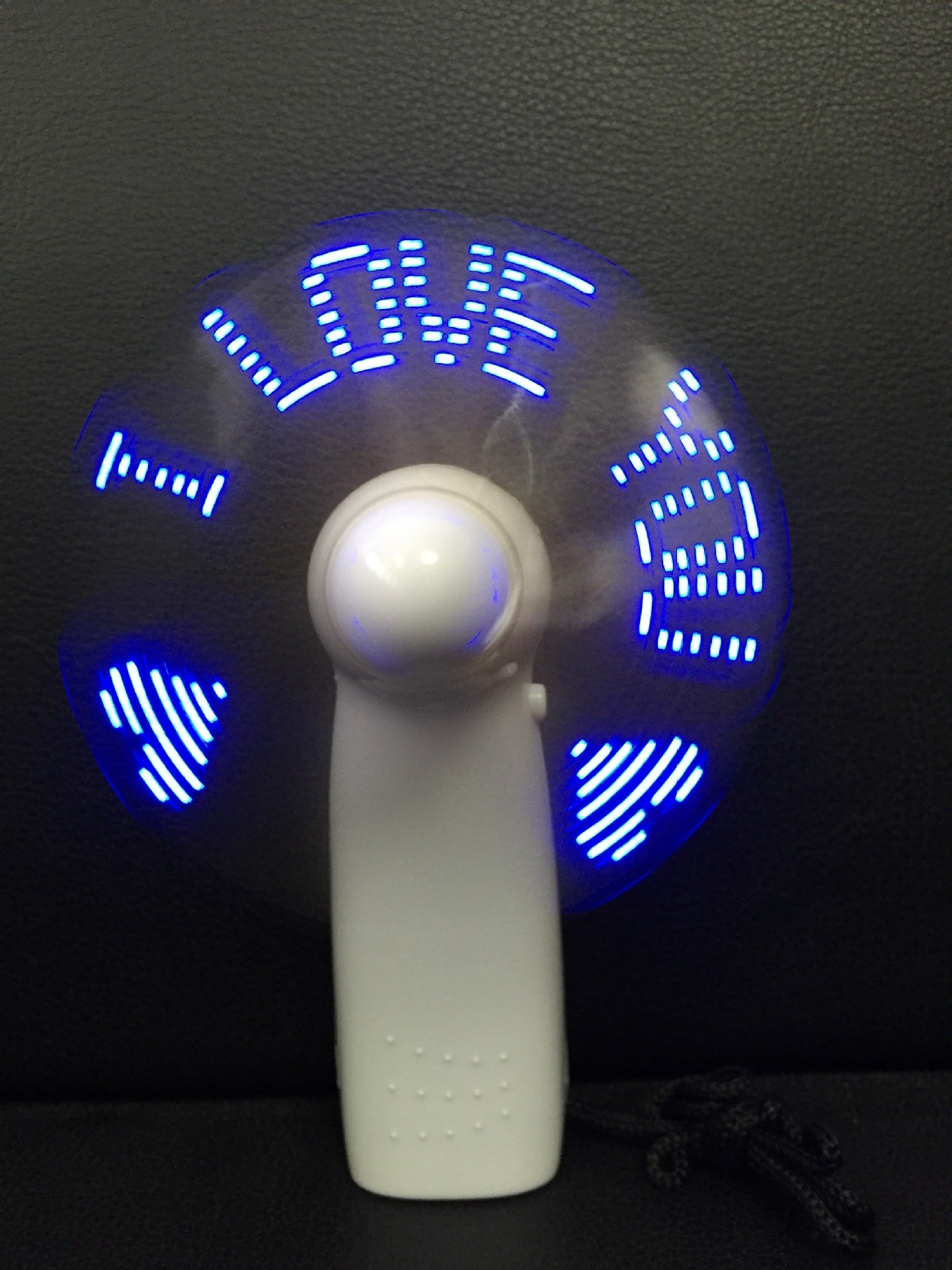 Handheld "I love you" LED fan