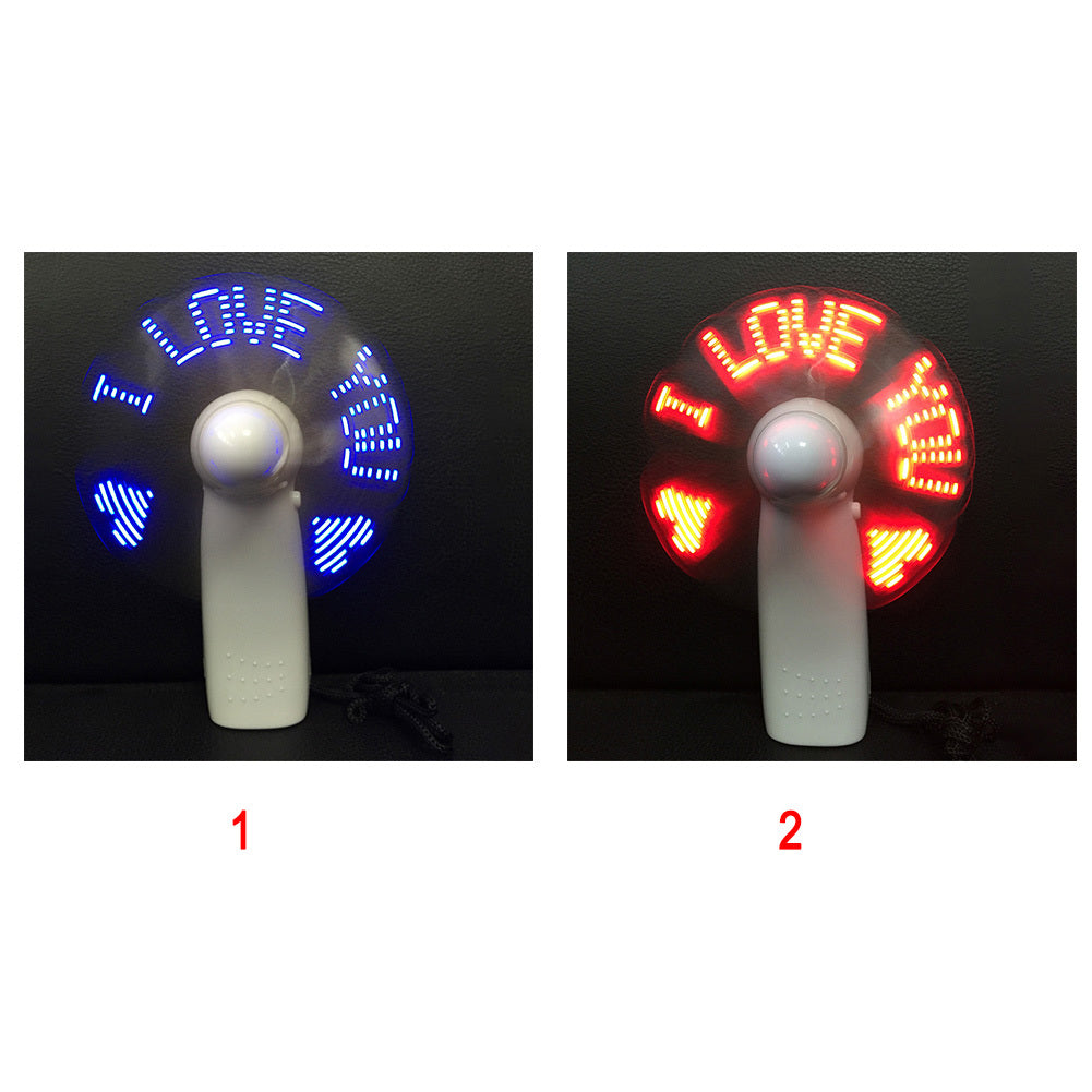 Handheld "I love you" LED fan