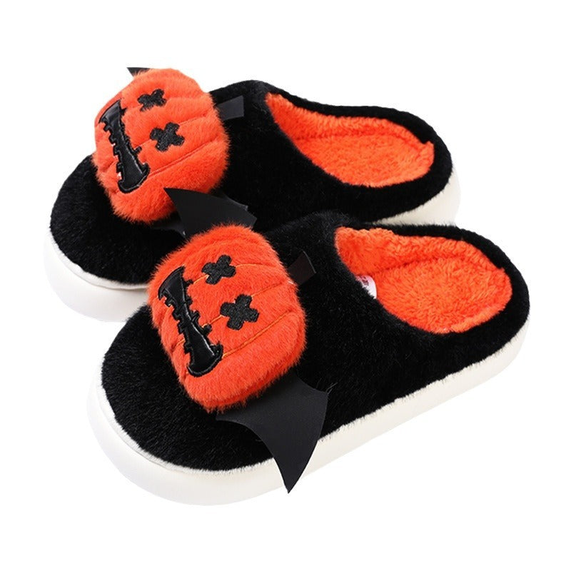 Halloween Cartoony Pumpkin Slippers With Small Wings