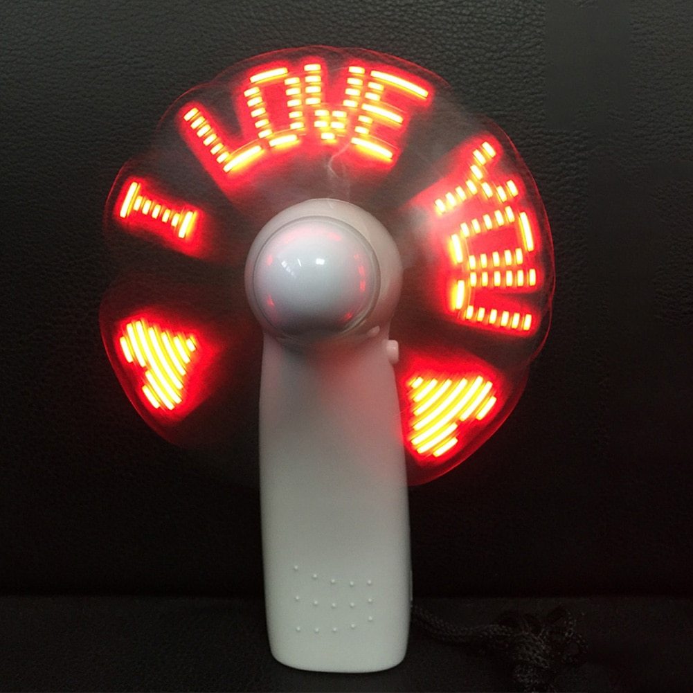 Handheld "I love you" LED fan