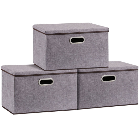 Cotton And Linen Large Folding Storage Box 44-30-30cm, 3-piece Set, 5-piece Set