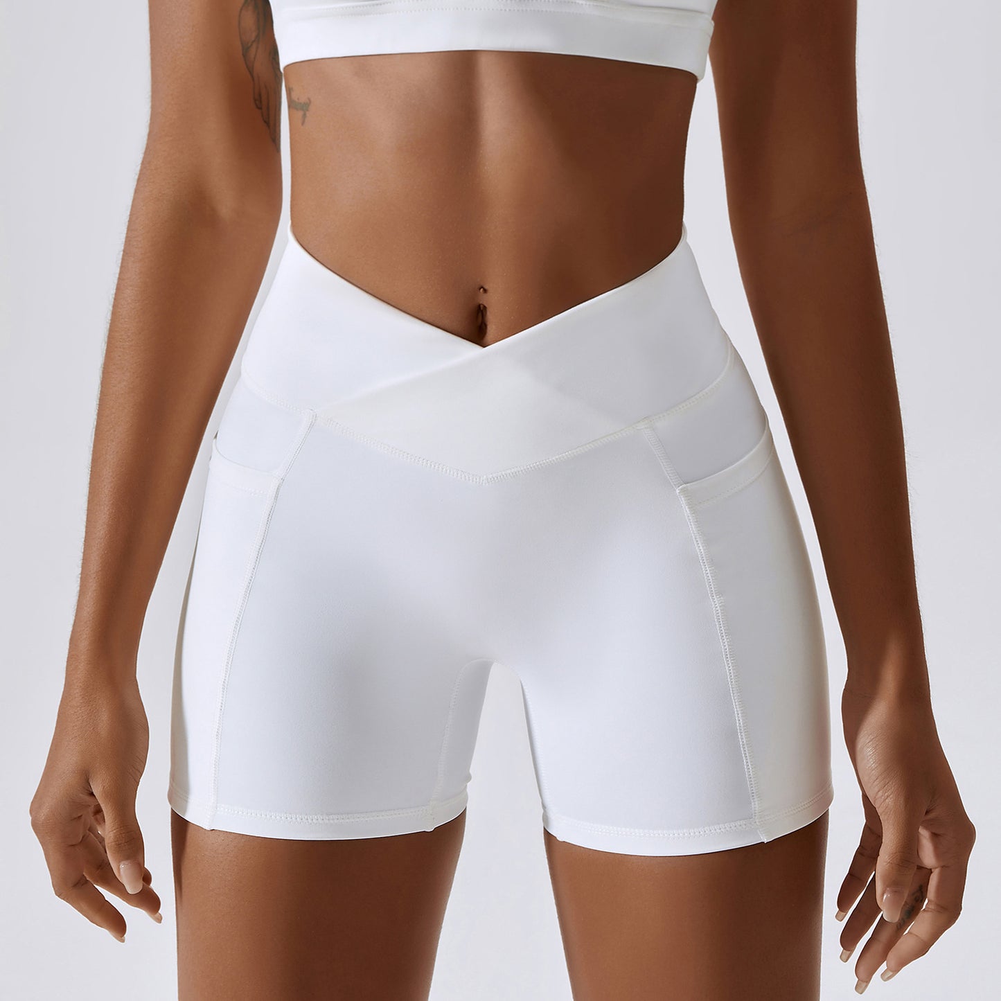 Fitness Shorts Cross Waist Tights For Women