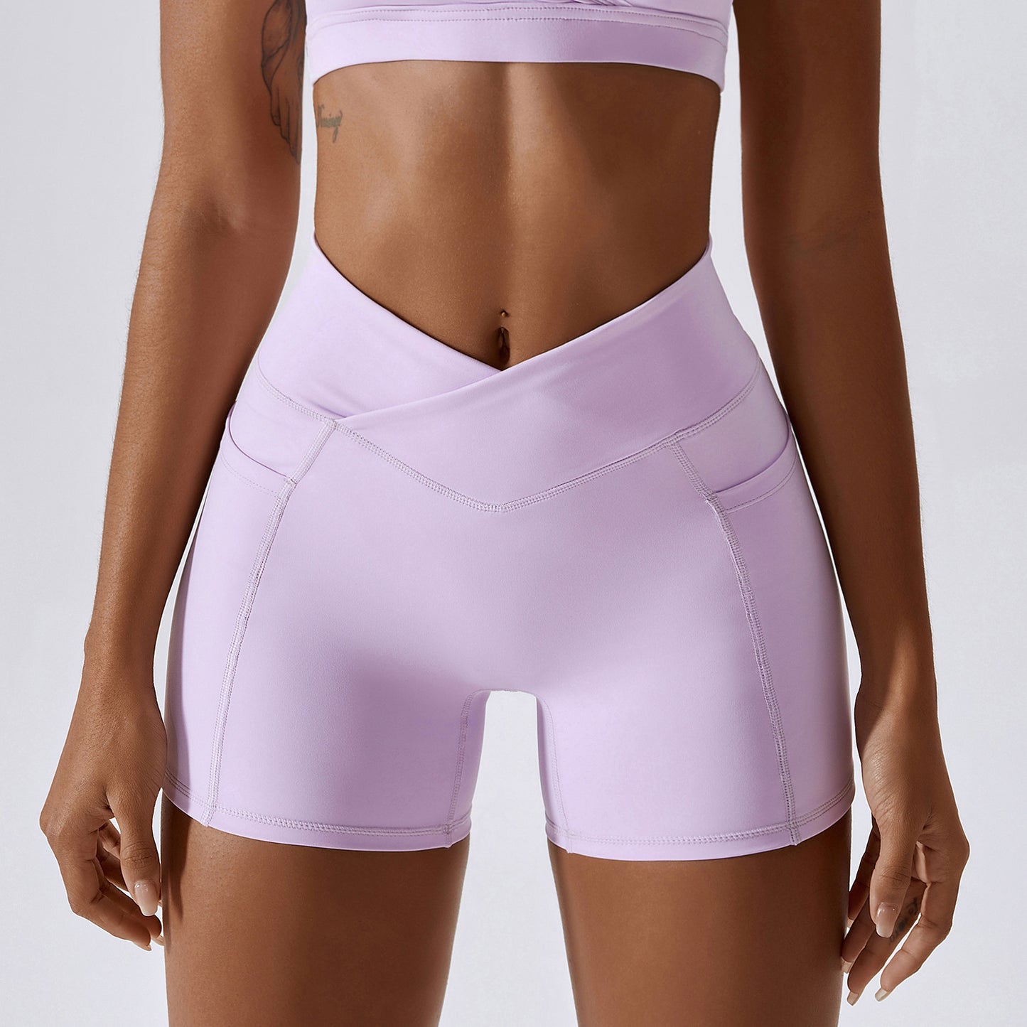 Fitness Shorts Cross Waist Tights For Women